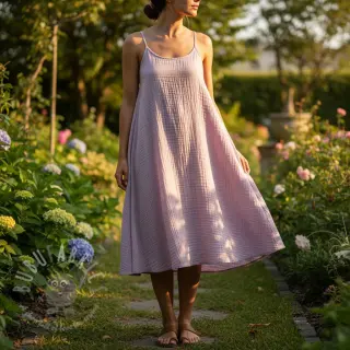 Dubbelgasväv/muslin soft lilac ORGANIC