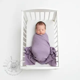 Dubbelgasväv/muslin dark lilac ORGANIC