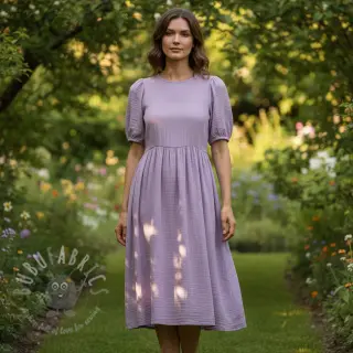 Dubbelgasväv/muslin dark lilac ORGANIC