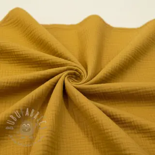 Dubbelgasväv/muslin dark ochre ORGANIC