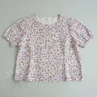 Dubbelgasväv/muslin Flower Michaela off white digital print