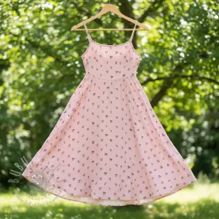 Dubbelgasväv/muslin Fruits cherry soft rose