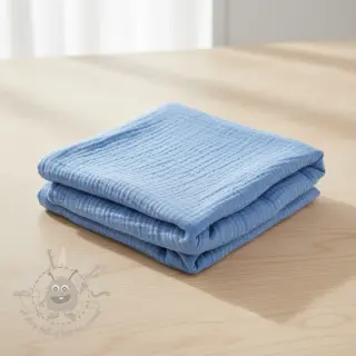 Dubbelgasväv/muslin royal blue