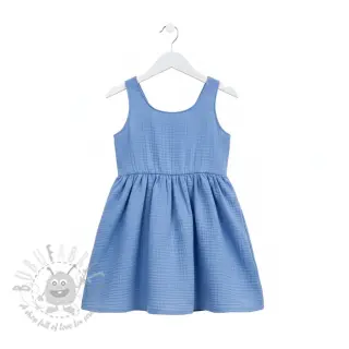 Dubbelgasväv/muslin royal blue