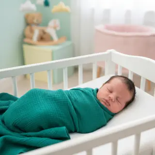 Dvojitá gázovina/mušelín dark teal
