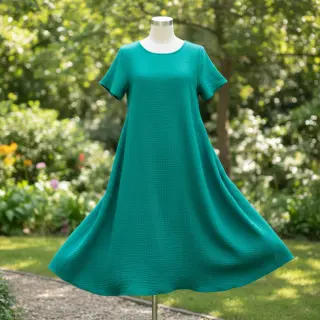 Dvojitá gázovina/mušelín dark teal