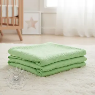 Dubbelgasväv/muslin light lime ORGANIC