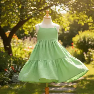 Dubbelgasväv/muslin light lime ORGANIC