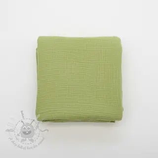 Dubbelgasväv/muslin old lime ORGANIC