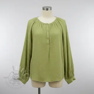 Dubbelgasväv/muslin old lime ORGANIC