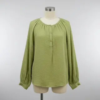 Dvojitá gázovina/mušelín old lime ORGANIC