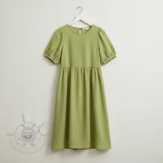 Dubbelgasväv/muslin old lime ORGANIC