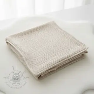 Dubbelgasväv/muslin light sand ORGANIC