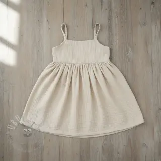 Dubbelgasväv/muslin light sand ORGANIC