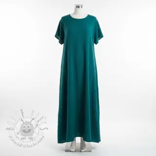 Dubbelgasväv/muslin petrol ORGANIC