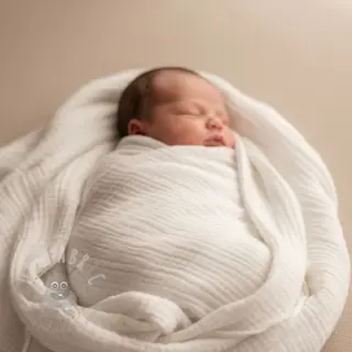 Dubbelgasväv/muslin ecru ORGANIC