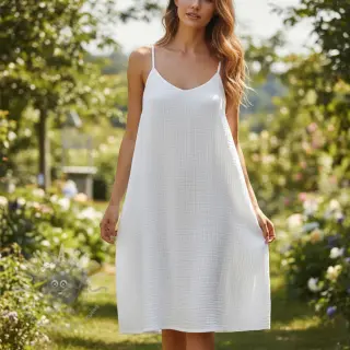 Dubbelgasväv/muslin ecru ORGANIC