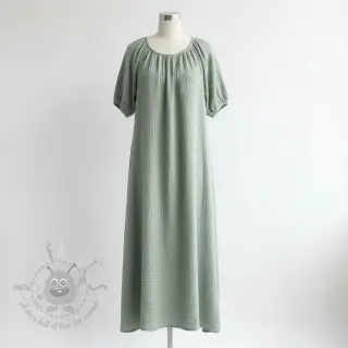 Dubbelgasväv/muslin dark mint ORGANIC
