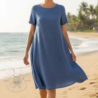 Dubbelgasväv/muslin midnight blue