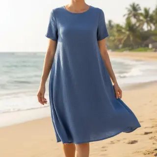Dvojitá gázovina/mušelín midnight blue