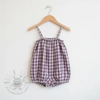 Dubbelgasväv/muslin Double sided CHECKS MINI grape