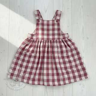 Dubbelgasväv/muslin Double sided CHECKS MINI rosewood