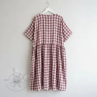 Dubbelgasväv/muslin Double sided CHECKS MINI rosewood