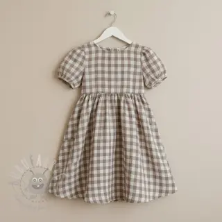Dubbelgasväv/muslin Double sided CHECKS MINI sand
