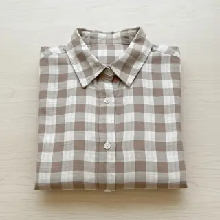 Dvojitá gázovina/mušelín Double sided CHECKS MINI sand