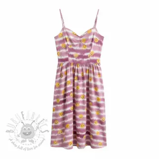 Dubbelgasväv/muslin Happy faces blush digital print
