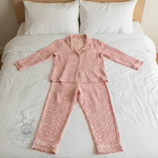 Dubbelgasväv/muslin JACQUARD Dots pink