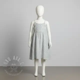 Dubbelgasväv/muslin JACQUARD Dots light blue