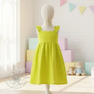 Dubbelgasväv/muslin NEON YELLOW ORGANIC