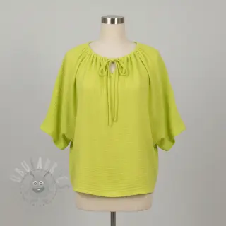 Dubbelgasväv/muslin NEON YELLOW ORGANIC