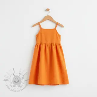 Dubbelgasväv/muslin NEON ORANGE ORGANIC