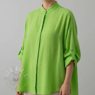 Dubbelgasväv/muslin NEON LIME ORGANIC