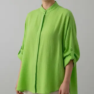 Dvojitá gázovina/mušelín NEON LIME ORGANIC