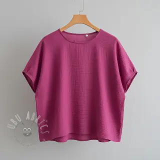 Dubbelgasväv/muslin cerise ORGANIC