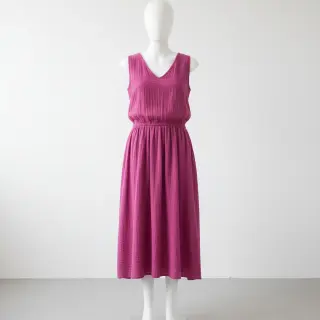 Dvojitá gázovina/mušelín cerise ORGANIC
