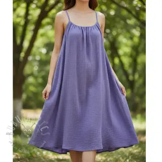 Dubbelgasväv/muslin lavender ORGANIC