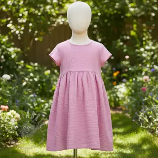 Dubbelgasväv/muslin light pink ORGANIC