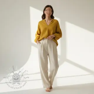 Dubbelgasväv/muslin gold ORGANIC