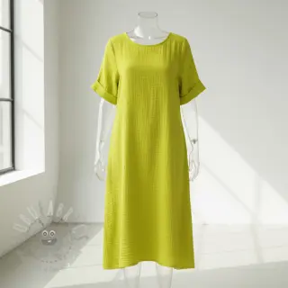 Dubbelgasväv/muslin neon yellow