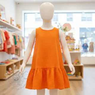 Dubbelgasväv/muslin neon orange