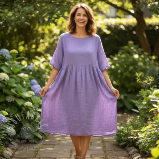 Dubbelgasväv/muslin lavender