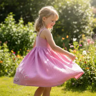 Dubbelgasväv/muslin light pink