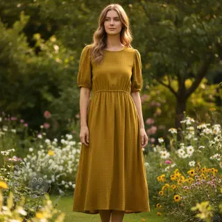 Dubbelgasväv/muslin gold