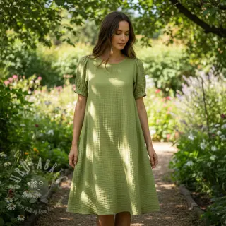 Dubbelgasväv/muslin old lime