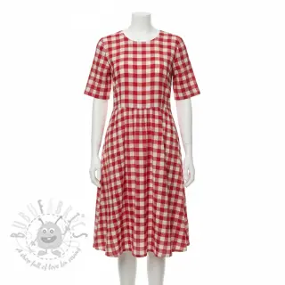 Dubbelgasväv/muslin Double sided CHECKS MINI red