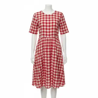 Dvojitá gázovina/mušelín Double sided CHECKS MINI red